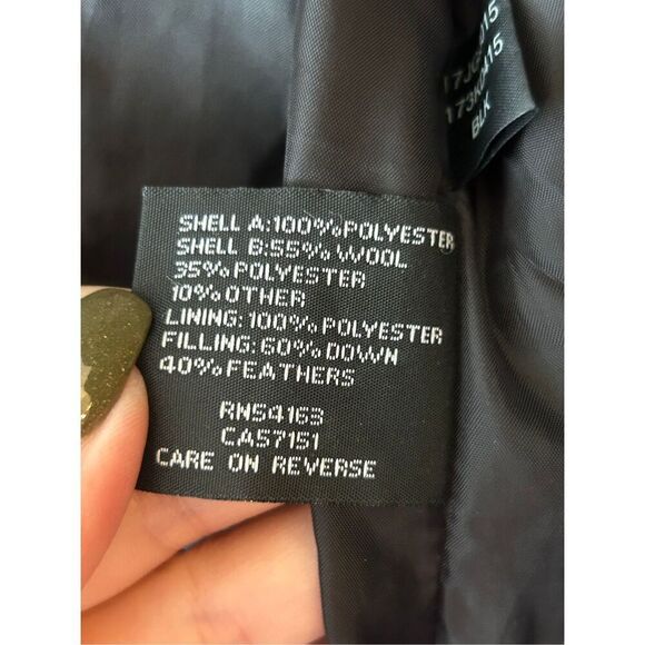 Kenneth Cole belted Mixed Media Down Feather puffer coat XL minimalist career - Picture 5 of 11